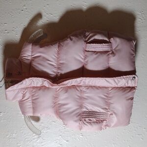 Size5/6,Pink Kids Puffer Vest with Gold and Black Hello Kitty Design On The Back